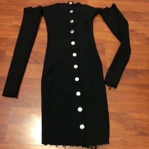 Black off the shoulder ribbed dress!